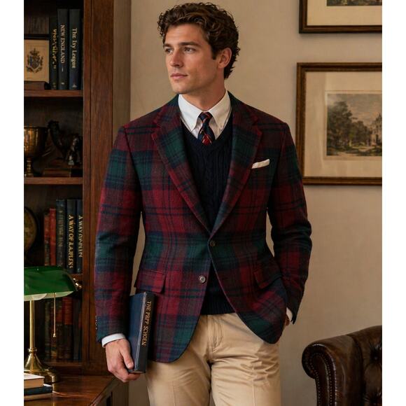Ralph Lauren Other - Vintage Ralph Lauren Blazer Mens 40 Tartan Plaid Wool Sport Coat Polo University